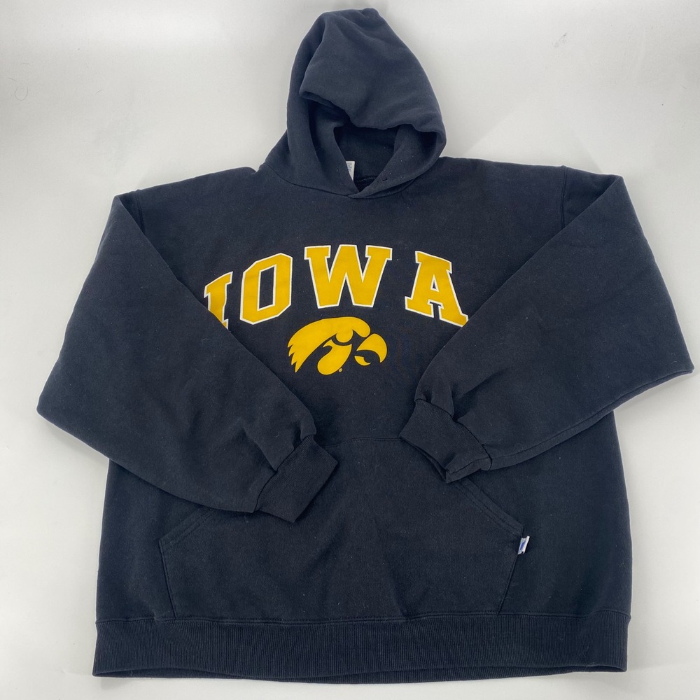 Russell Athletic Iowa Hawkeyes‎ Black Hoodie Sweatshirt Men's